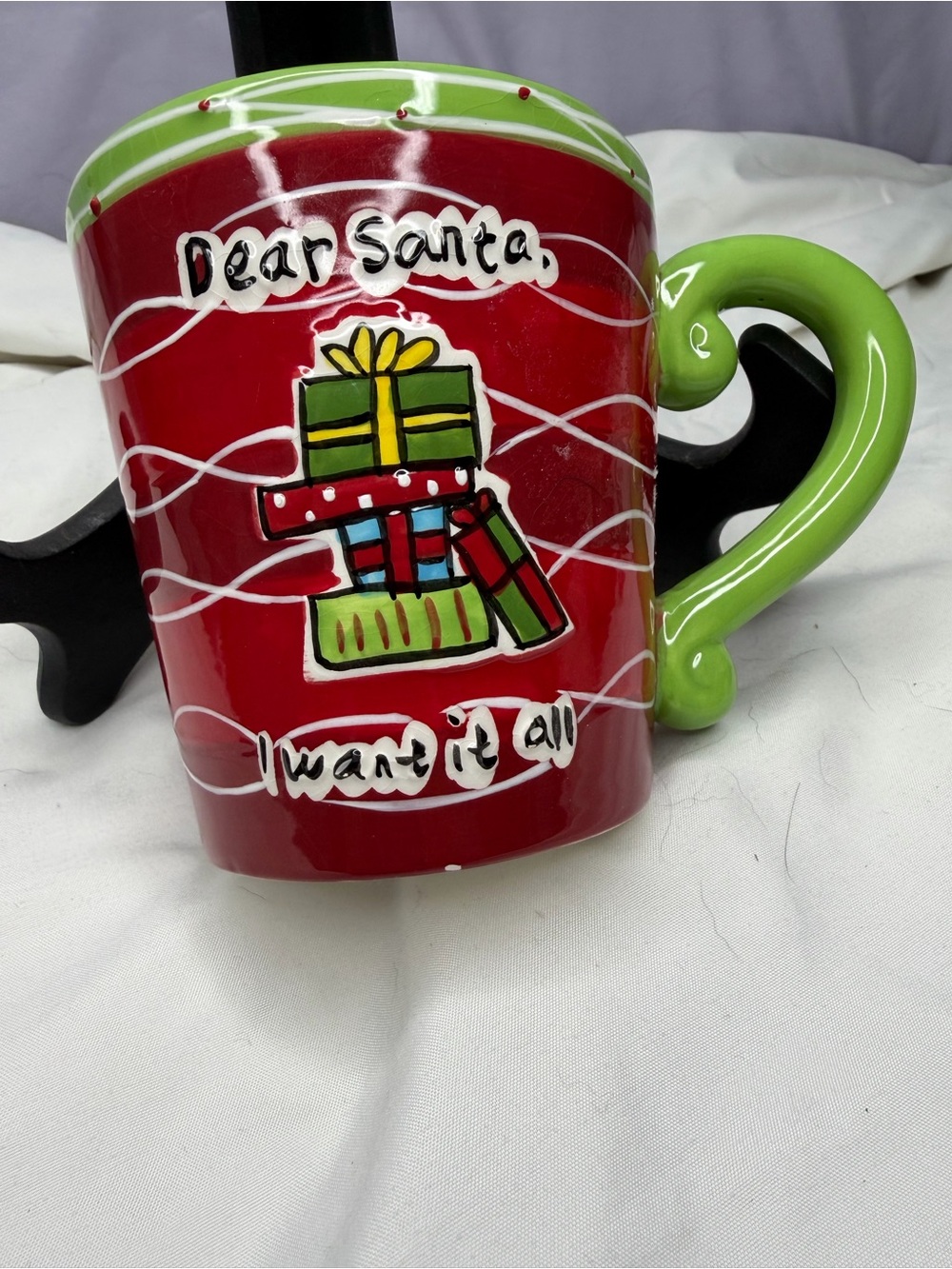 GANZ Red and Green 'Dear Santa' Stacked Gifts Holiday Mug